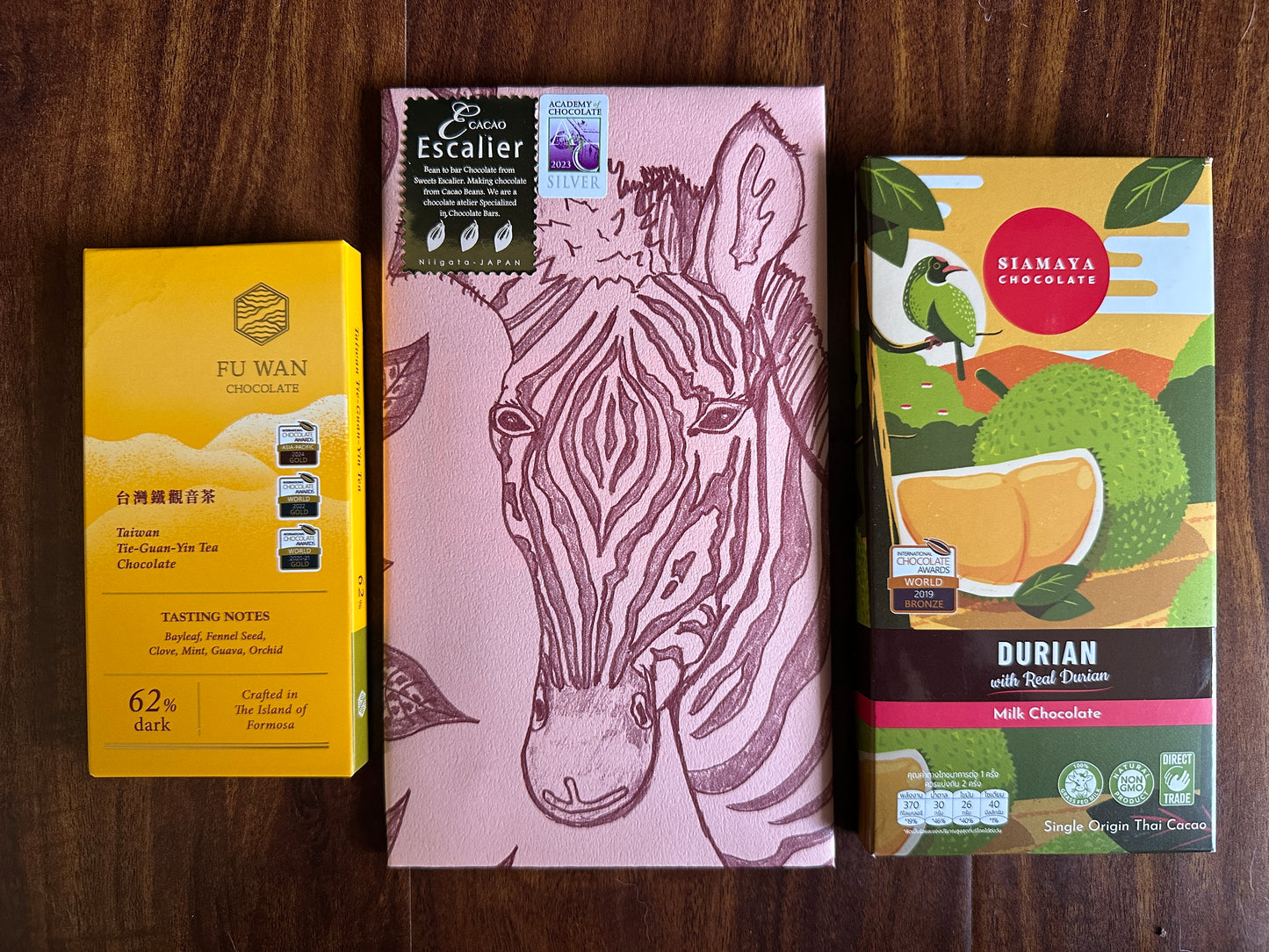 Lunar New Year Celebration ~Adventurous~ Award-Winning Asian Flavors Chocolate Set (3 Full-Size Bars)