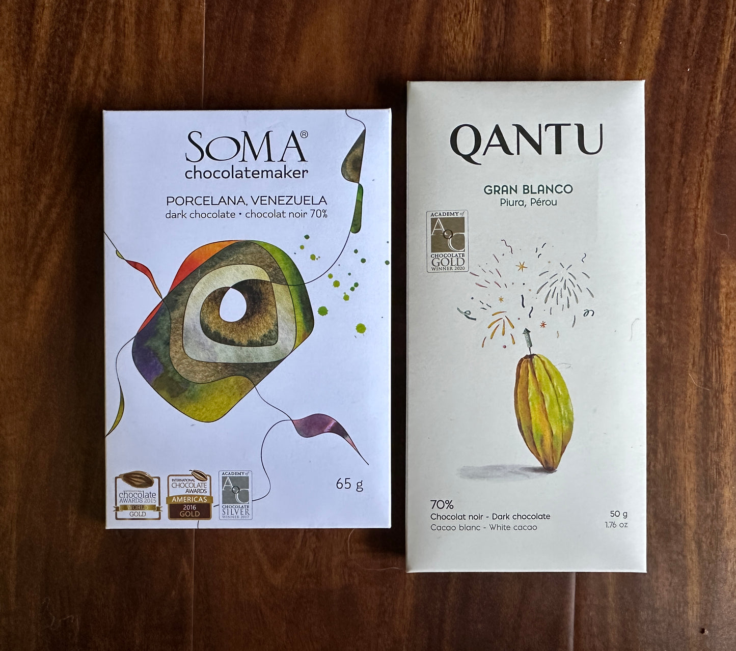 Gold Standard: The 70% Legends Collection (2 Full-Size Gold-Winning Single Origin Dark Chocolate Bars)